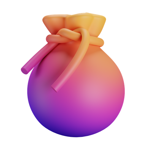 Money, bag, front, gradient icon