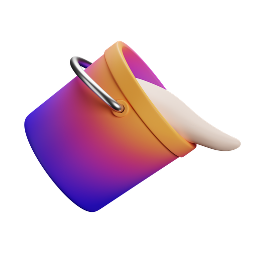 Bucket, front, gradient icon