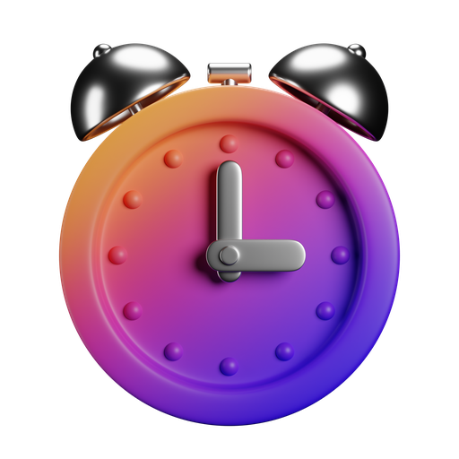 Clock, front, gradient icon