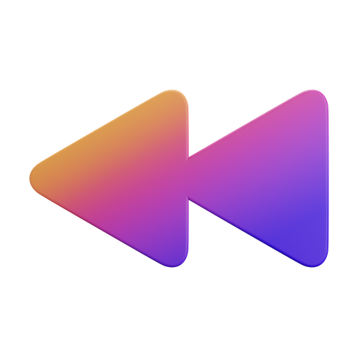 Backward, front, gradient icon