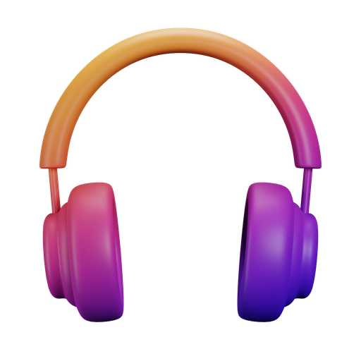 Headphone, front, gradient icon