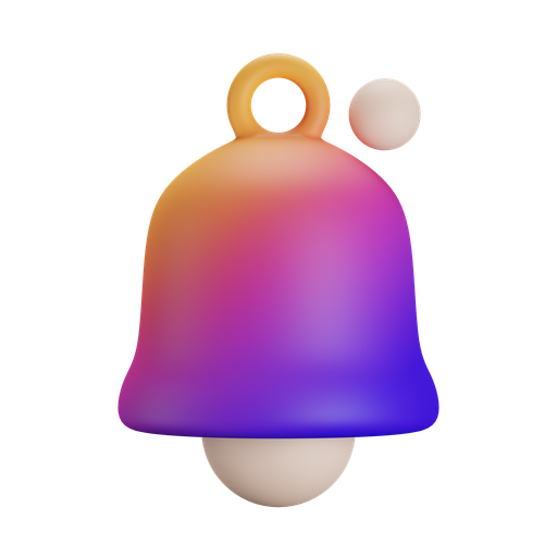 Bell, front, gradient icon