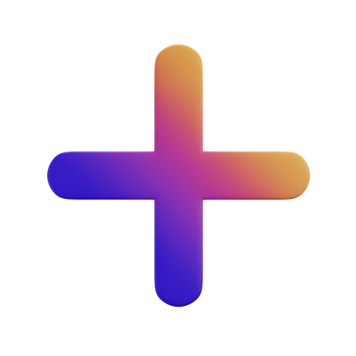 Plus, front, gradient icon