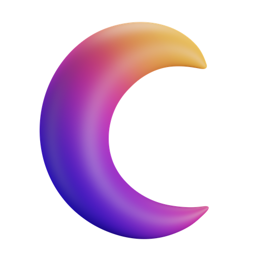 Moon, front, gradient icon