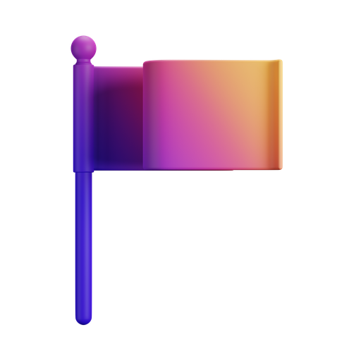 Flag, front, gradient icon