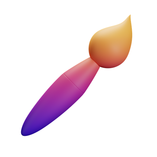 Paint, brush, front, gradient icon