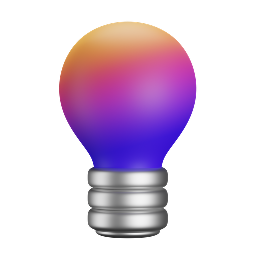 Bulb, front, gradient icon