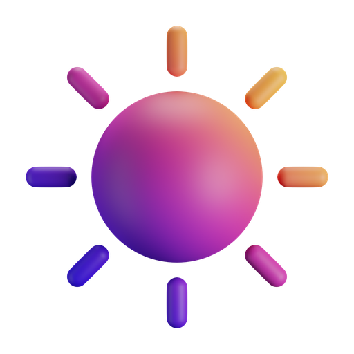 Sun, front, gradient icon