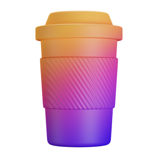 Takeaway, cup, front, gradient icon
