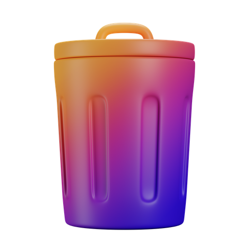 Trash, can, front, gradient icon