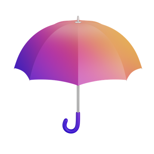 Umbrella, front, gradient icon