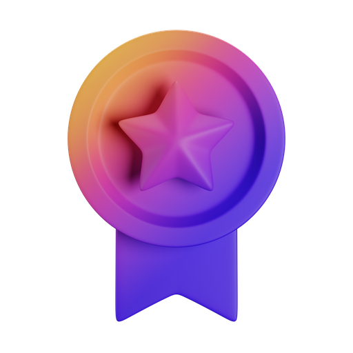 Medal, front, gradient icon