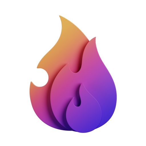 Fire, front, gradient icon