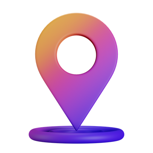 Map, pin, front, gradient icon