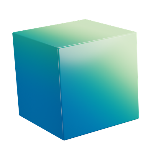 Cube, dynamic, color icon