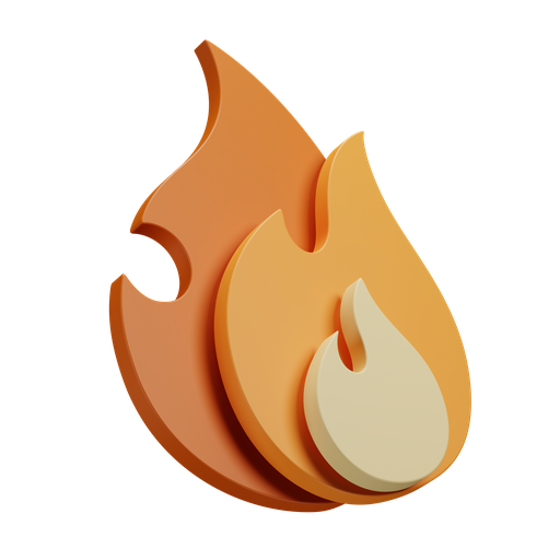 Fire, dynamic, color icon
