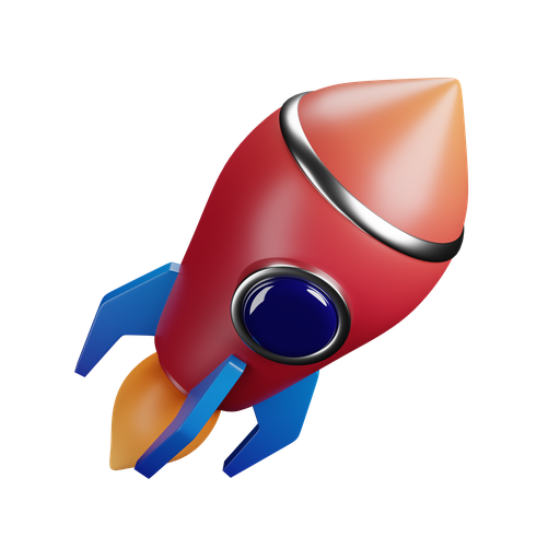 Rocket, dynamic, color icon