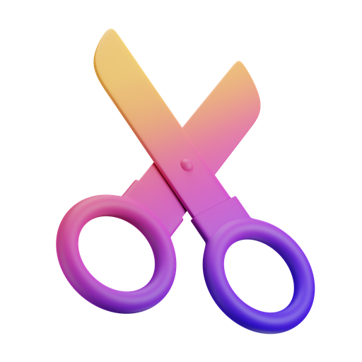 Scissor, dynamic, gradient icon