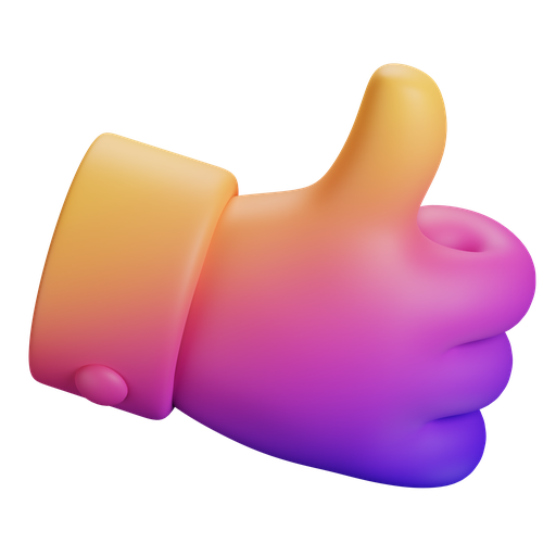 Thumb, up, dynamic, gradient icon