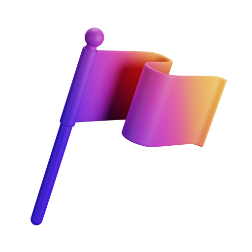 Flag, dynamic, gradient icon