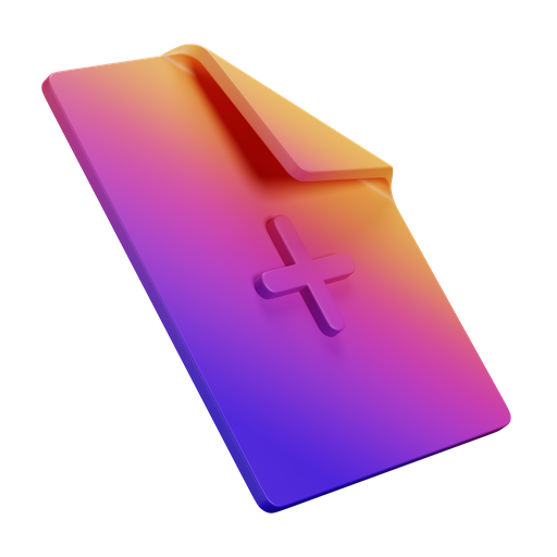 File, plus, dynamic, gradient icon