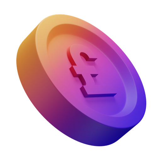 Pound, dynamic, gradient icon