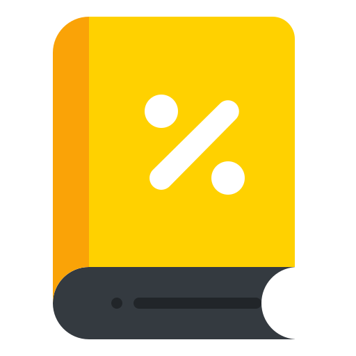 Book, discount, shop, education, percent, sale, commerce icon