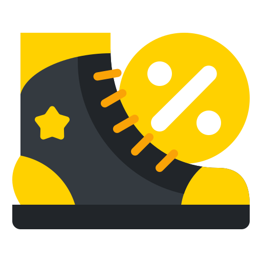 Sneaker, discount, footwear, shoe, label, sale, commerce icon