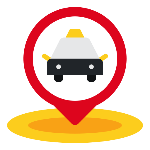 Taxi, stop, maps, location, placeholder, pin icon