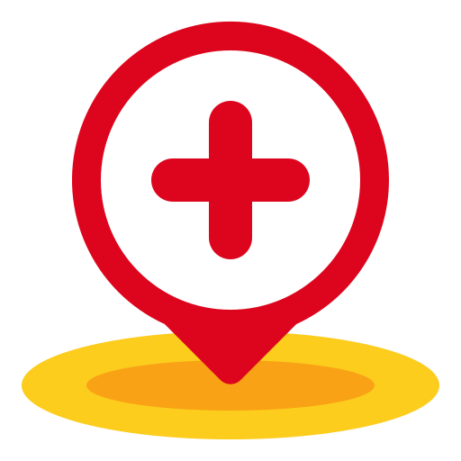 Hospital, healthcare, maps, location, placeholder, pin icon