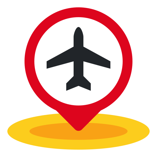 Airport, airplane, maps, location, placeholder, pin icon