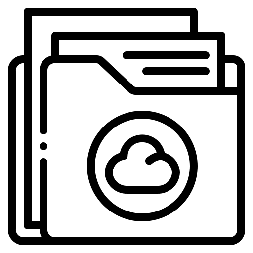 Folder, file, document, cloud, computing, data, storage icon