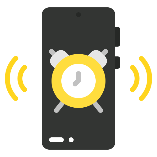 Alarm, clock, time, and, date, ui, smartphone icon