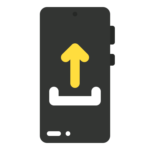 Upload, arrow, up, mobile, application, ui, phone icon
