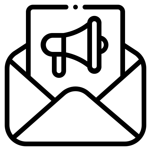 Promote, megaphone, email, mail, envelope, message, letter icon