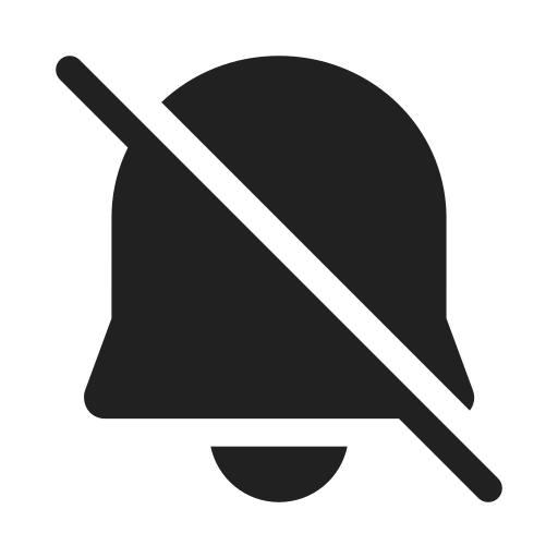 Ic, fluent, alert, off, filled icon