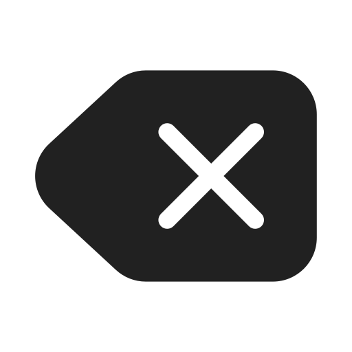 Ic, fluent, backspace, filled icon