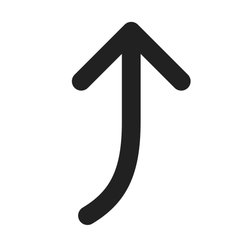 Ic, fluent, arrow, curve, up, right, filled icon