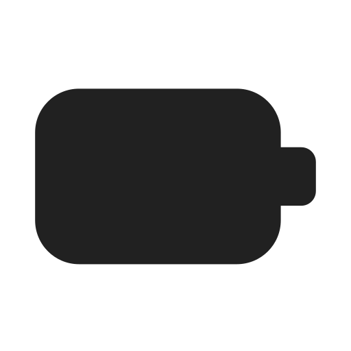 Ic, fluent, battery, 0, filled icon