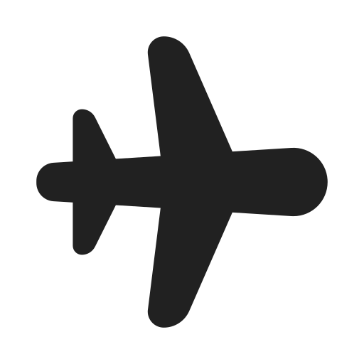 Ic, fluent, airplane, filled icon