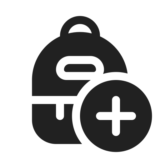 Ic, fluent, backpack, add, filled icon