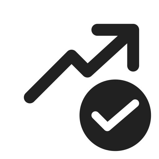 Ic, fluent, arrow, trending, checkmark, filled icon