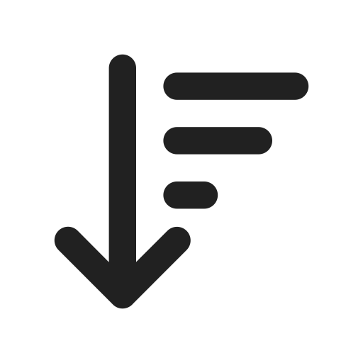 Ic, fluent, arrow, sort, down, line, filled icon