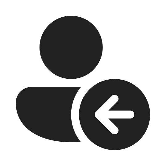 Ic, fluent, person, arrow, left, filled icon