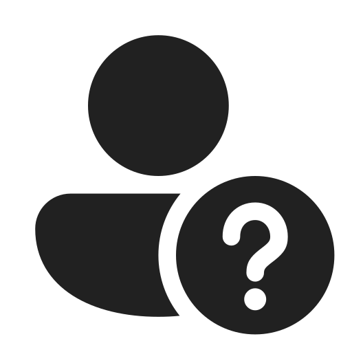 Ic, fluent, person, question, mark, filled icon