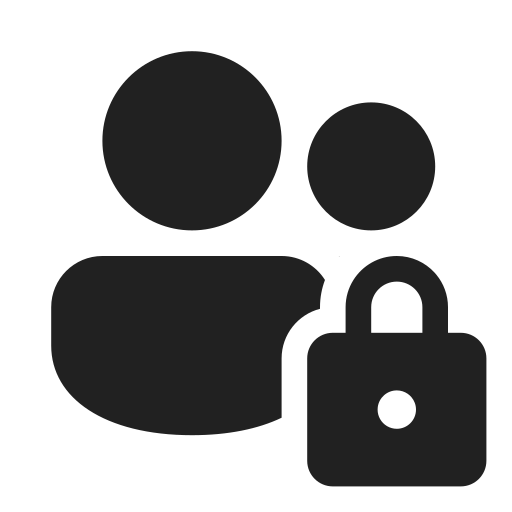 Ic, fluent, people, lock, filled icon
