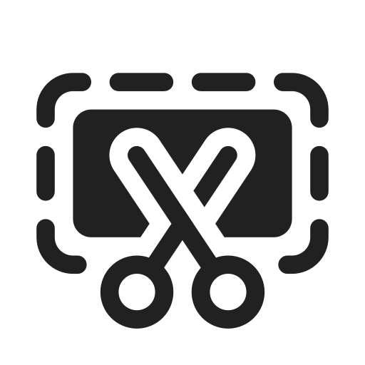 Ic, fluent, screen, cut, filled icon
