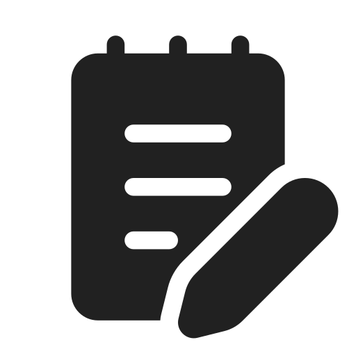 Ic, fluent, notepad, edit, filled icon
