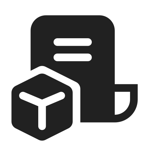 Ic, fluent, receipt, cube, filled icon