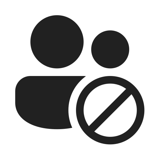 Ic, fluent, people, prohibited, filled icon